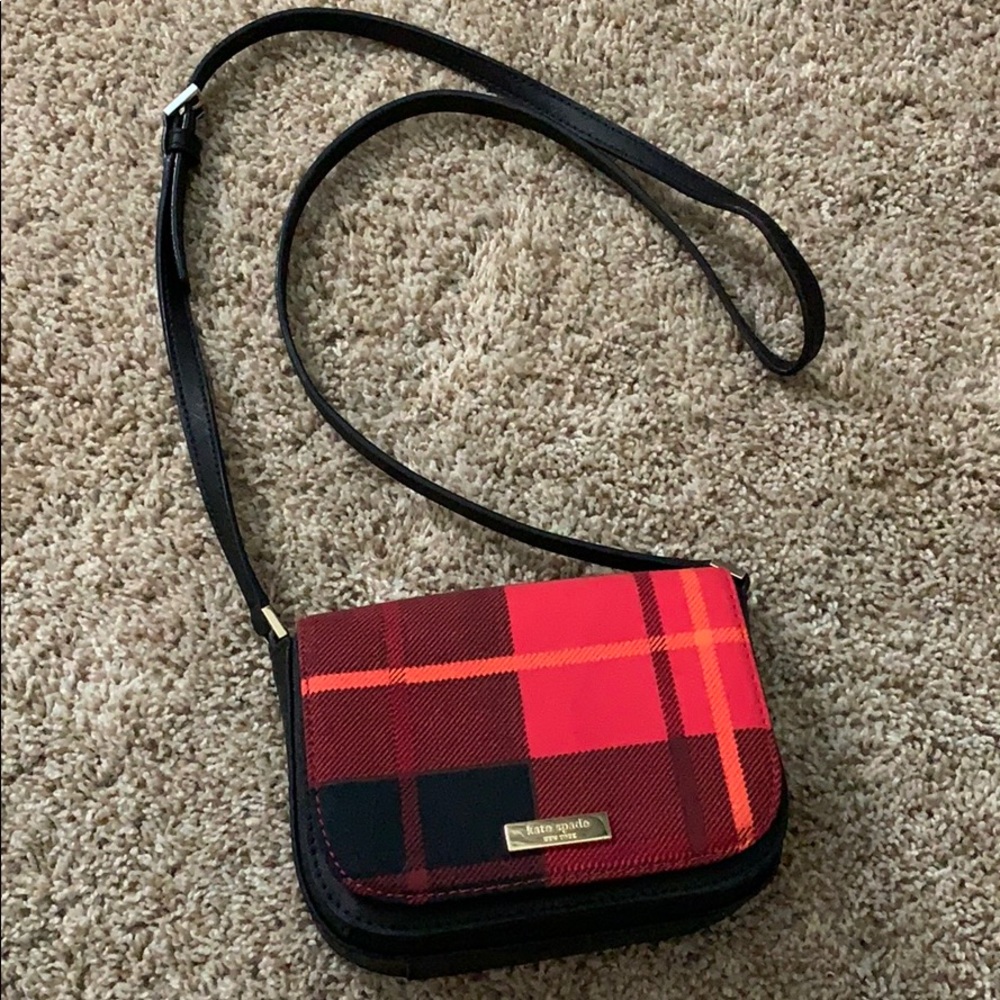 Kate Spade plaid cross body purse